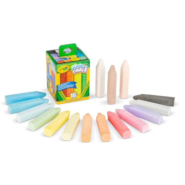 Washable Sidewalk Chalk, 16 Count, PK6